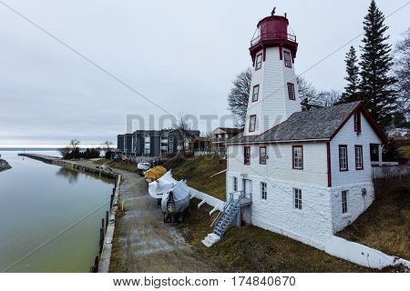 Kincardine's historical Lighthouse in Kincardine, Ontario Canada