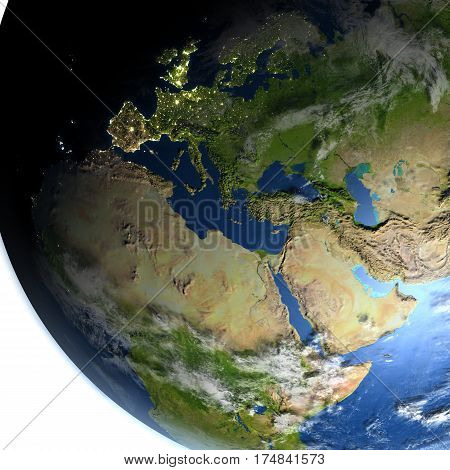 Emea Region On Planet Earth