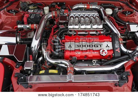 Mitsubishi 3000Gt Engine On Display