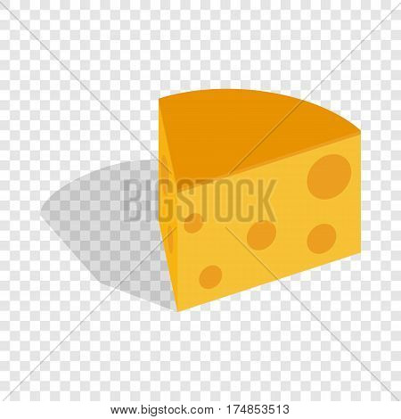 Piece of cheese isometric icon 3d on a transparent background vector illustration