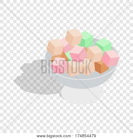 Turkish delight isometric icon 3d on a transparent background vector illustration