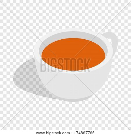 White cup of tea isometric icon 3d on a transparent background vector illustration