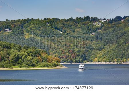Tourist Boat On Rursee, Germany