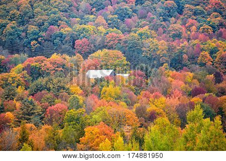 Autumn landscape in rural Vermont