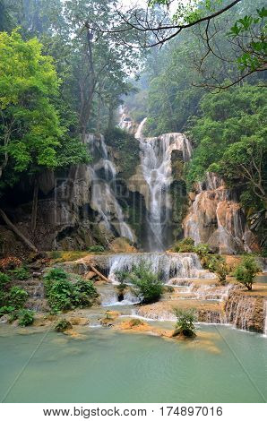 Motion Of Water At Kuang Si Falls