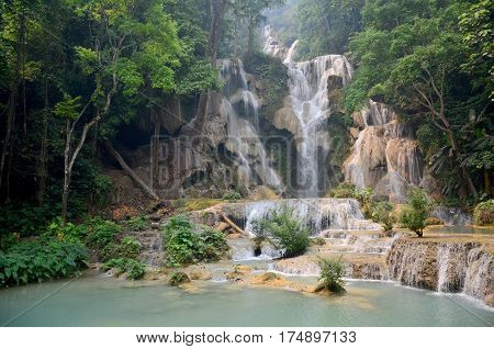 Tat Kuang Si Waterfalls In Luang Prabang, Laos