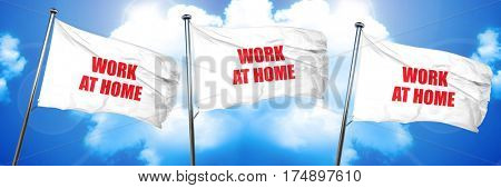 work at home, 3D rendering, triple flags