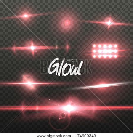 Illustration of Vector Lens Flare Effect. Transparent Vector Glow Lens Flare Ray Effect. Vector EPS10 Bright Sunflare Explosion Template