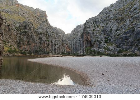 Canyon Torrent De Pareis And Beach, Majorca, Spain