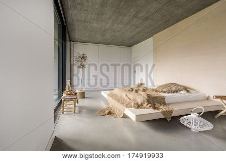 Modern scandi designed apartment with marital bed