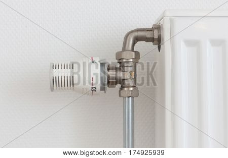 Temperature Knob Of Heating Radiator, Used And Dusty