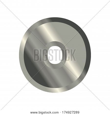 Letter O Steel Font. Metal Alphabet Sign. Iron Abc Symbol. Chromium Lettering. Silver Typography