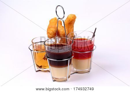 Thai Traditional Milk Coffee And Milk Tea And  Patongko .