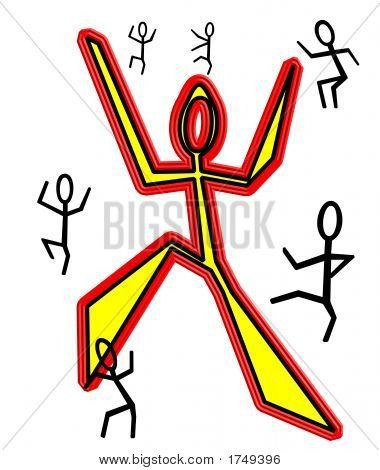 Šťastný tanec Stick Figues