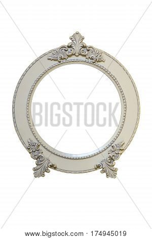 vintage circle picture frame isolated on white background