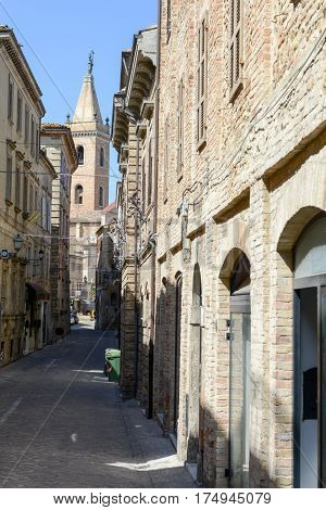 The Old Center Of Ripatransone On Marche, Italy