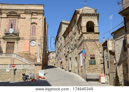 The Old Center Of Ripatransone On Marche, Italy