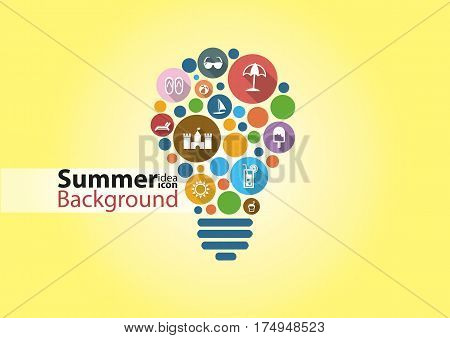 Collection of Summer icons idea design vector