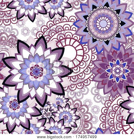 Abstract seamless pattern ornament. Mandala repeat pattern. Vintage background. Vector illustration.