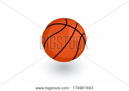 Basketball ball isometric flat icon. 3d vector colorful illustration. Pictogram isolated on white background