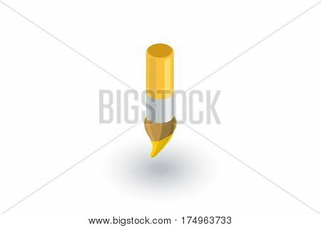 brush isometric flat icon. 3d vector colorful illustration. Pictogram isolated on white background