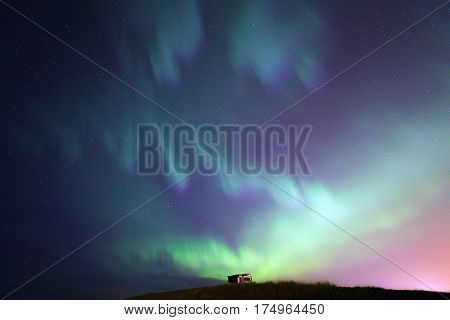 The Northern Light Aurora borealis at Keflavik Reykjavik area  Iceland