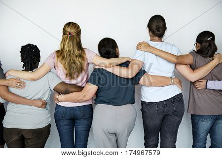 Diverse Group of People Together Studio Portrait