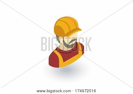 Avatar Builder iin hemlet isometric flat icon. 3d vector colorful illustration. Pictogram isolated on white background