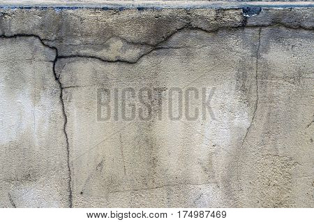 Damaged cracked old wall. 