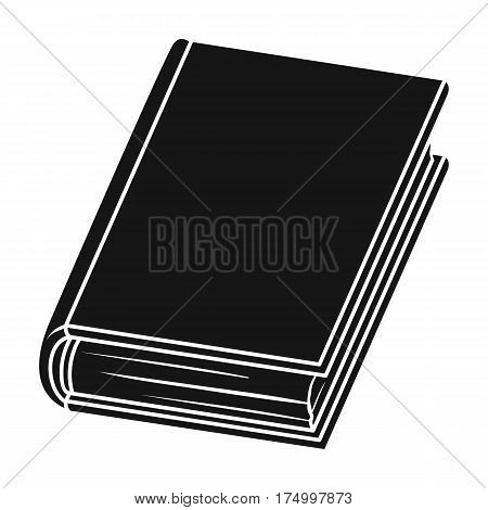 Violet book icon in black design isolated on white background. Books symbol stock vector illustration.