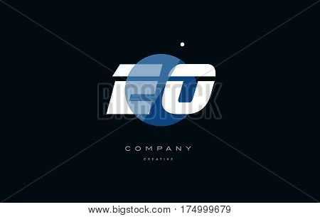 Eo E O  Blue White Circle Big Font Alphabet Company Letter Logo