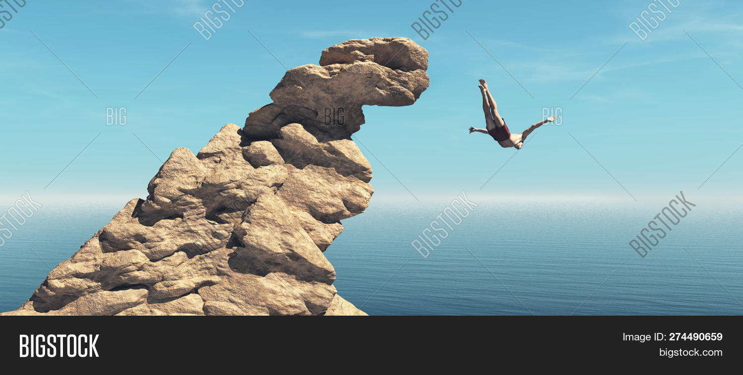 Man Jumps Into Ocean Image & Photo (Free Trial) Bigstock