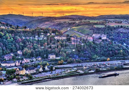 Rheinfels Castle In The Upper Middle Rhine Valley At Sankt Goar, Germany