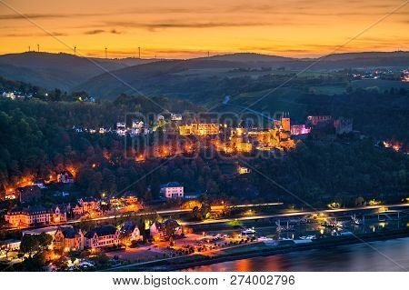 Rheinfels Castle In The Upper Middle Rhine Valley At Sankt Goar, Germany