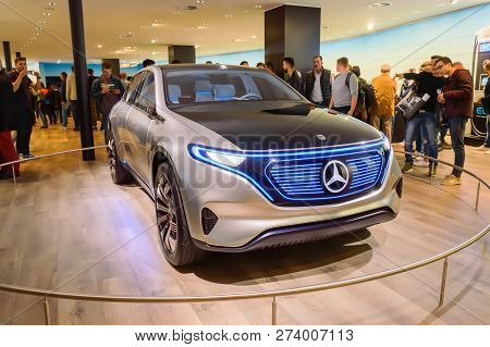 Frankfurt - Sep 2017: Mercedes-benz Eq Electric Concept Car Presented At Iaa Frankfurt Motor Show