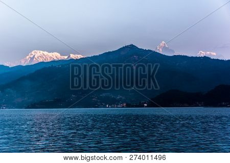 Mountain Peak Annapurna View From Pokhara City , Nepal