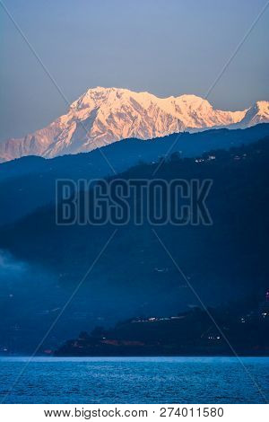 Mountain Peak Annapurna View From Pokhara City , Nepal