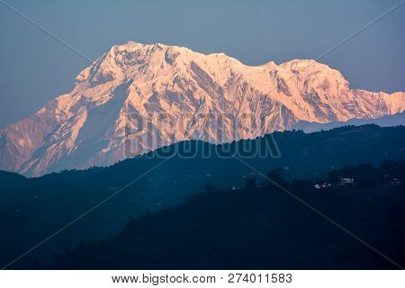 Mountain Peak Annapurna View From Pokhara City , Nepal