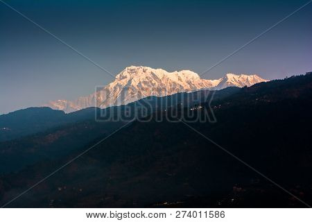 Mountain Peak Annapurna View From Pokhara City , Nepal