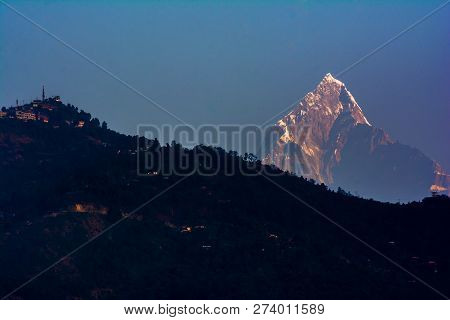 Mountain Peak Annapurna View From Pokhara City , Nepal