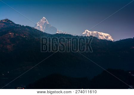 Mountain Peak Annapurna View From Pokhara City , Nepal
