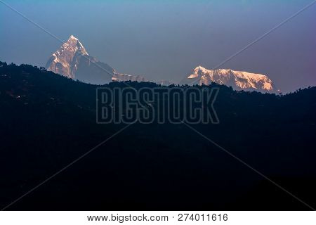 Mountain Peak Annapurna View From Pokhara City , Nepal
