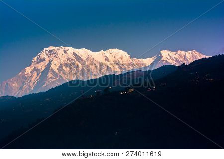 Mountain Peak Annapurna View From Pokhara City , Nepal