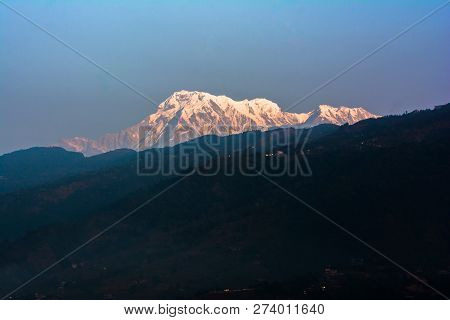 Mountain Peak Annapurna View From Pokhara City , Nepal