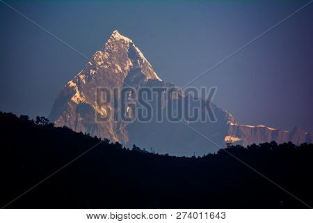 Mountain Peak Annapurna View From Pokhara City , Nepal