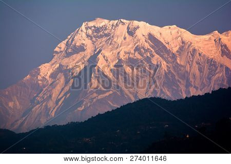 Mountain Peak Annapurna View From Pokhara City , Nepal