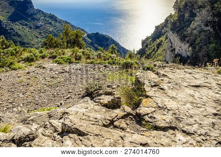 Beautiful Views From Path Of The Gods, Amalfi Coast, Campagnia, Italy