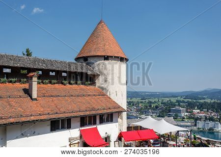 Bled, Slovenia - July 02, 2015: Bled Castle (blejski Grad) In Bled.