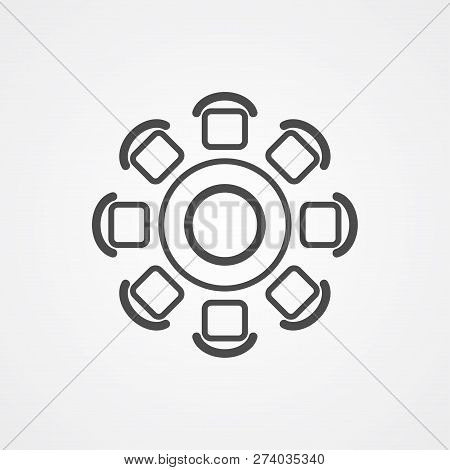 Round Table Icon Vector, Filled Flat Sign, Solid Pictogram Isolated On White. Symbol, Logo Illustrat