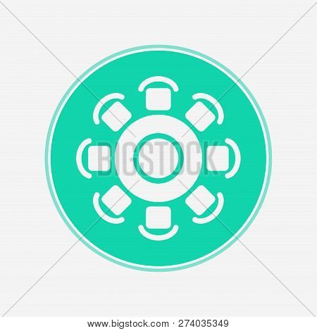 Round Table Icon Vector, Filled Flat Sign, Solid Pictogram Isolated On White. Symbol, Logo Illustrat